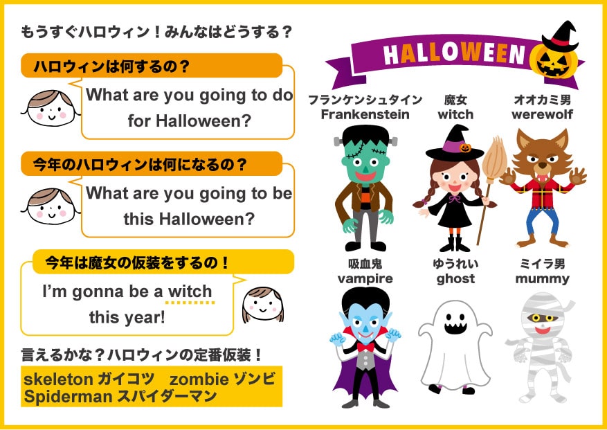 語彙 Halloween Characters ハロウィンのキャラクターを英語で言おう アメリカ人英語講師ローラが解説 英会話 初中級者専門